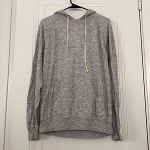 Lightweight Heathered Gray Hooded Sweatshirt
